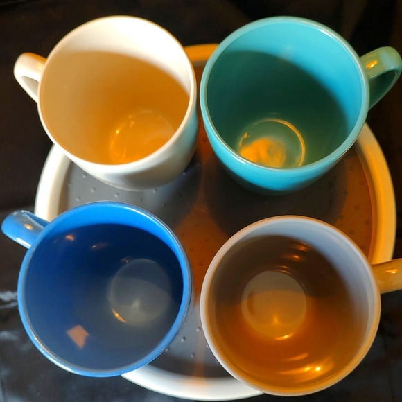 CORELLE COORDINATES STONEWARE MUGS. SET of FOUR. Like new! - Picture 3 of 4